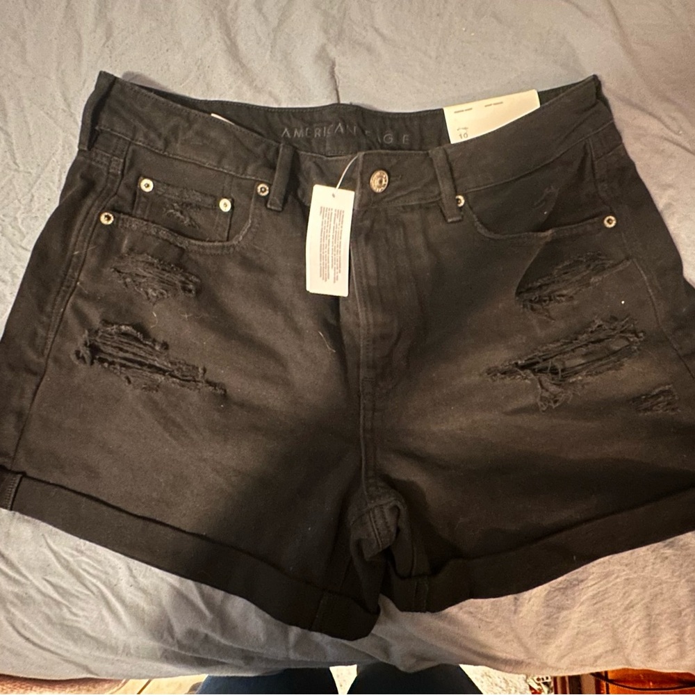 NWT American Eagle Outfitters Black Ripped Tomgirl Shorts
